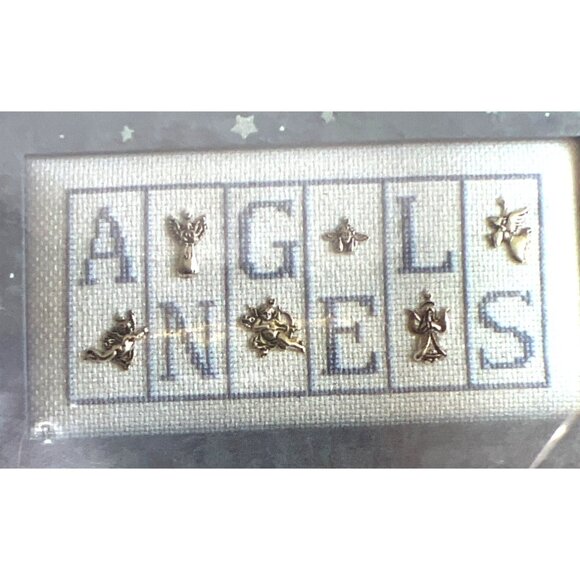 Hinzeit Mini Block Angels Cross Stitch Pattern With Charms - Picture 1 of 4